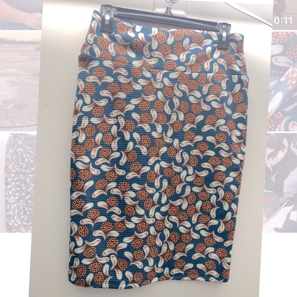 LuLaRoe Dresses & Skirts - Lularoe Cassie skirt blue with flowers